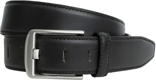 Vista 2 de Cinturón ancho negro II - Cuero de grano completo con hebilla certificada sin níquel Negro