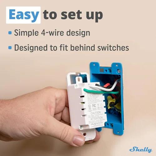 Vista 2 de Shelly Plus Wall Dimmer UL Interruptor Regulador de Pared WiFi Inteligente Automatización del Hogar Puerta de Enlace Bluetooth Compatible