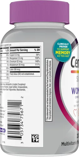 Vista 12 de Centrum Silver - Multivitamínico para mujeres 50 Plus, suplemento multivitamínico/multimineral con vitamina D3, vitaminas B, ingredientes sin OMG
