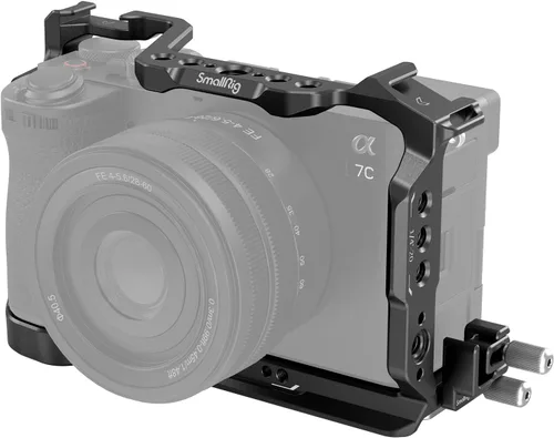 Vista 10 de Kit de Jaula de Cámara de Liberación Rápida SmallRig HawkLock para Sony A7C II/ A7CR con Empuñadura de Silicona Integrada, Jaula Completa de Acceso