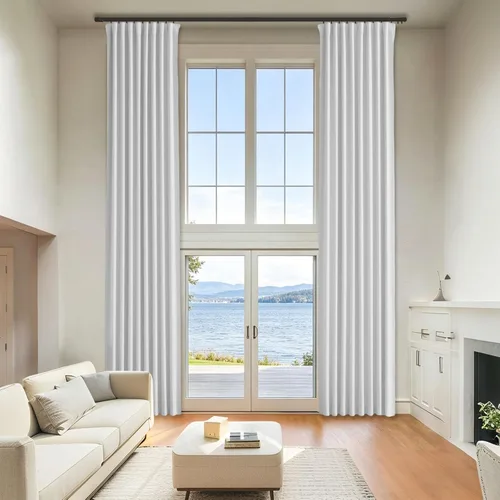 Vista 13 de Cortinas opacas de terciopelo beige para dormitorio de 52 x 72 pulgadas de largo, juego de 2 paneles - Cortinas con bloqueo de luz UV y reducción