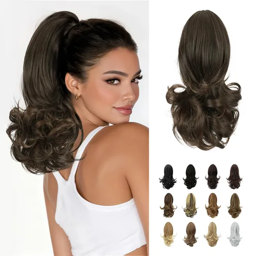 Vista 39 de SOFEIYAN Extensión de Cola de Caballo de 13" Larga y Rizada con Clip en Garra, Extensión de Cabello Sintético de Aspecto Natural para Mujeres