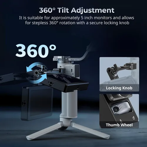 Vista 3 de SmallRig Montura Ajustable para Monitor de Cámara con Liberación Rápida, Abrazadera NATO, Montaje de Zapata Fría, Diseño Anti-Torsión para DJI RS 4