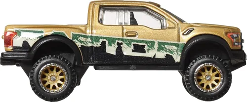 Vista 3 de Hot Wheels Premium Car Culture Off Road 1:64 Escala fundida a presión 2017 Ford F-150 Raptor Vehículo con neumáticos reales Riders y cuerpo