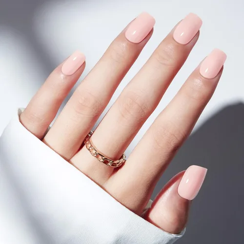 Vista 14 de Modelones Uñas postizas cuadradas cortas, color blanco y rosa, 32