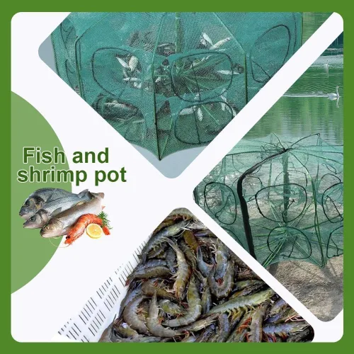 Vista 3 de La trampa de pesca plegable mágica, kit de pesca fortalecida autoplegable, trampa de cebo de pesca, red de pesca portátil para cangrejo, cangrejos