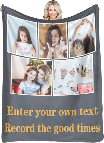 Vista 37 de Manta personalizada con fotos, mantas personalizadas con imagen para madre, padre, niños, hermana, amigos, parejas, cumpleaños, 1 foto, 30 x 40