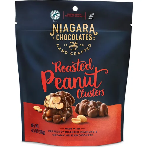 Vista 8 de Niagara Chocolates Tazas de mantequilla de maní de chocolate con leche, paquete de 4 bolsas de pie (4.5 onzas), sin OMG, chocolate premium, hechas a