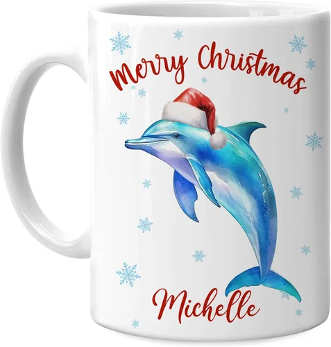 Vista 12 de Hyturtle Regalos personalizados para amantes de los ajolotes – Taza de café de cerámica con nombre personalizado de Feliz Navidad de 11 oz – Lindo