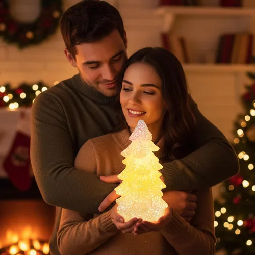 Vista 6 de Glooglitter 2 velas blancas sin llama para árbol de Navidad de 9 pulgadas, brillantes de cera real, parpadeantes, funcionan con pilas, velas LED
