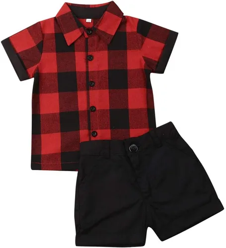 Vista 97 de Conjunto de camisa de manga corta con botones y pantalones cortos casuales con diseño de flamingo, para bebés y niños de 1 a 6 años, atuendos