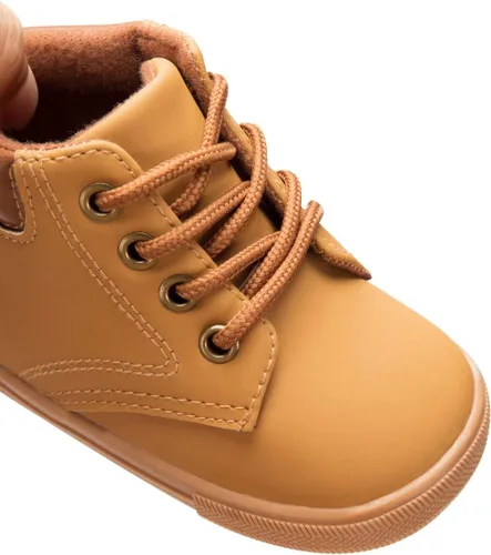 Vista 3 de Casazoe Botas casuales de cuero para niños y niñas, zapatos de vestir para exteriores, con cordones, suela de textura antideslizante, mocasines