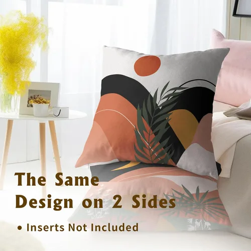 Vista 257 de Giwawa Juego de 2 fundas de almohada decorativas con diseño floral de girasol de 16 x 16 pulgadas, fundas de cojín decorativas para el hogar, sofá