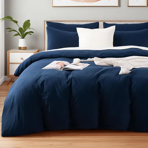 Vista 14 de NEXHOME PRO Funda de edredón Twin XL 100% algodón lavado, transpirable, duradera, texturizada, similar al lino, juego de ropa de cama para el hogar