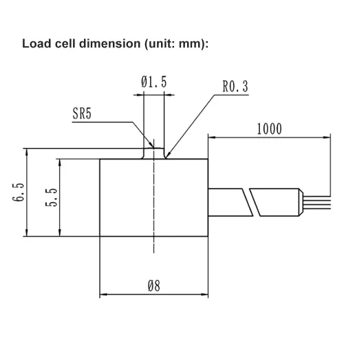 Vista 3 de ATO Micro - Célula de carga de compresión y tensión de 11.0 lbs, tipo botón, mini sensor de célula de carga de pesaje, sensor subminiatura de fuerza