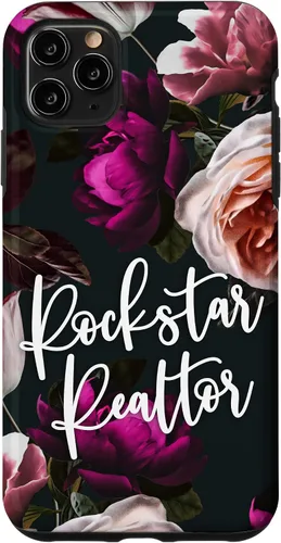 Vista 13 de iPhone 14 Plus Rockstar Realtor - Elegante estuche de regalo floral para agente inmobiliario
