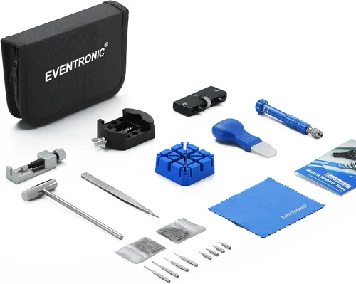 Vista 8 de Eventronic Kit de reparación de relojes, kit de herramientas de repuesto de batería de reloj, herramienta de extracción de eslabones de reloj