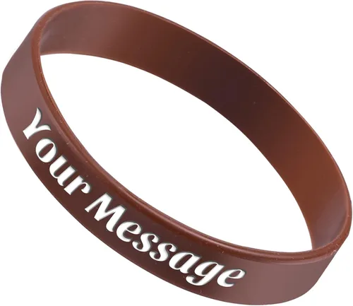 Vista 24 de 50 pulseras de silicona personalizadas para motivación, recuerdos de fiesta, eventos, cumpleaños, conciencia Negro