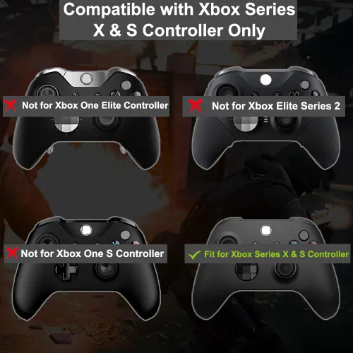 Vista 2 de Ikpek 2 Pack Bumpers Replacement LB RB Button for Xbox Series XS Controllers, Black + White Shoulder Trigger Buttons Top Middle Bracket for Xbox