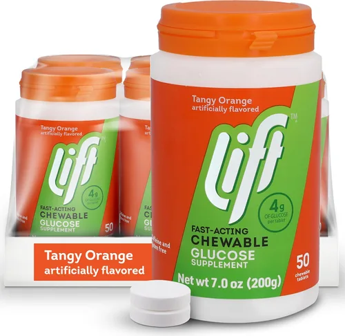 Vista 11 de Lift Glucosa, tabletas energéticas masticables de glucosa de acción rápida, arándano, tarro de 50 unidades (paquete de 1) Chewable glucose tablets