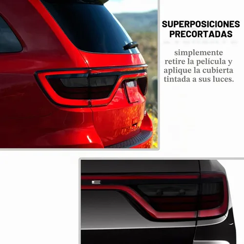 Vista 3 de Apto para Dodge Durango 2014-2020 Luz Trasera Completa Tercera Luz de Freno Kit de Película de Superposición de Vinilo Precortado Tintado con Luz
