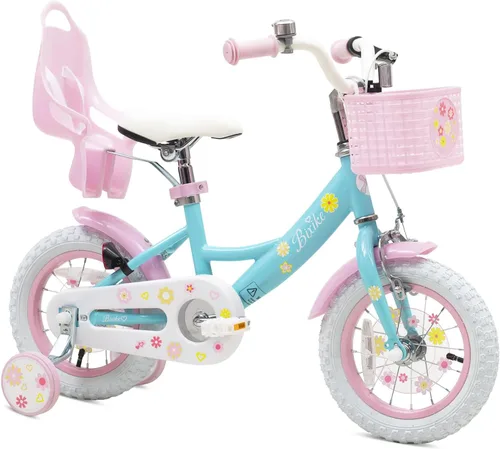 Vista 21 de Bixike Girls Bike with Basket for Toddlers and Kids Aged 3-14 Years Old, 12 14 16 18 Inch with Training Wheels & Doll Seat, 20 Inch with Kickstand &