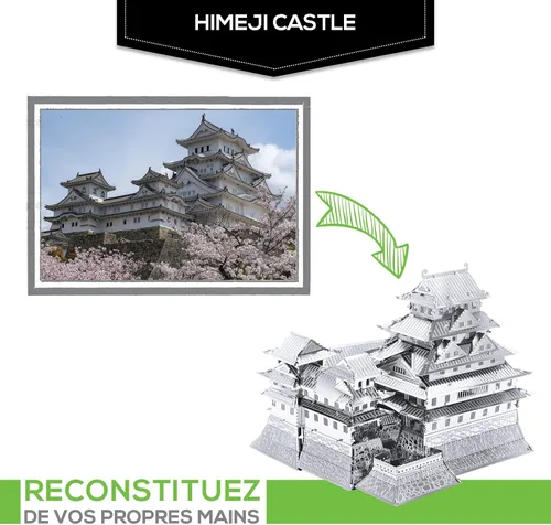 Vista 2 de Set de castillo Fascinations Metal Earth 3D Himeji de metal 3D