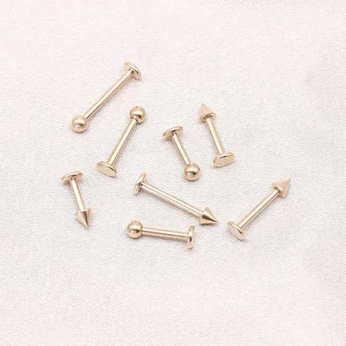 Vista 5 de G23 - Piercing de ceja de titanio sólido, anillos de cejas Gokd negro oro rosa plata rosa arco iris 16G barra curvada, joyería de labio vertical