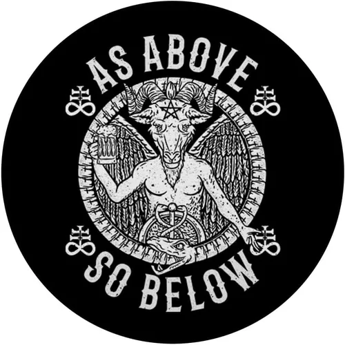 Vista 3 de As Arbove So Below I Satanic Baphomet PopSockets Agarre y soporte para teléfonos y tabletas, Negro