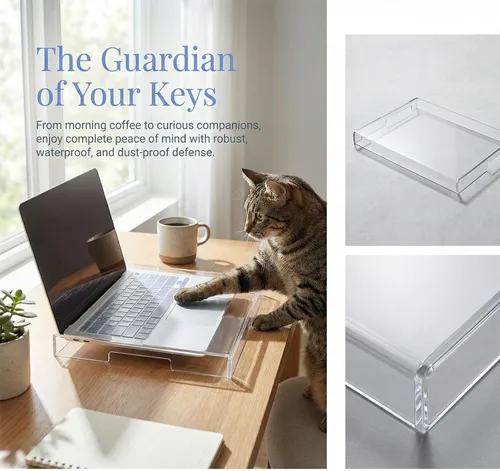 Vista 7 de UKCOCO Cubiertas de teclado para portátil de 15.6 pulgadas, cubierta de teclado acrílico, protector de teclado para computadora portátil de gato