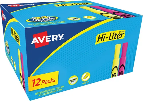 Vista 11 de Avery Hi-Liter - Rotuladores de punta biselada para escritorio, tinta a prueba de manchas