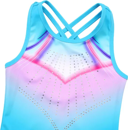 Vista 114 de MODAFANS Leotardos de gimnasia para niñas brillantes para bailar ballet, pantalones cortos con espalda cruzada