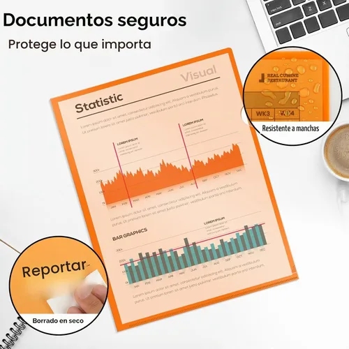 Vista 5 de KTRIO Paquete de 12 fundas de plástico transparente para carpetas, 6 colores surtidos, bolsillos para proyectos de documentos para papel