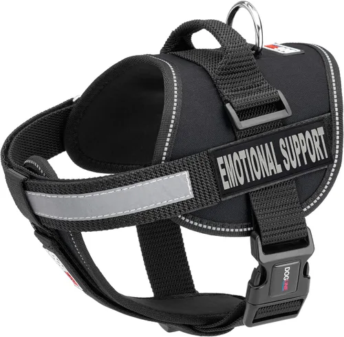 Vista 9 de Dogline Unimax - Arnés de chaleco multiusos Unimax para perros y 2 parches de soporte emocional extraíbles con respaldo de velcro