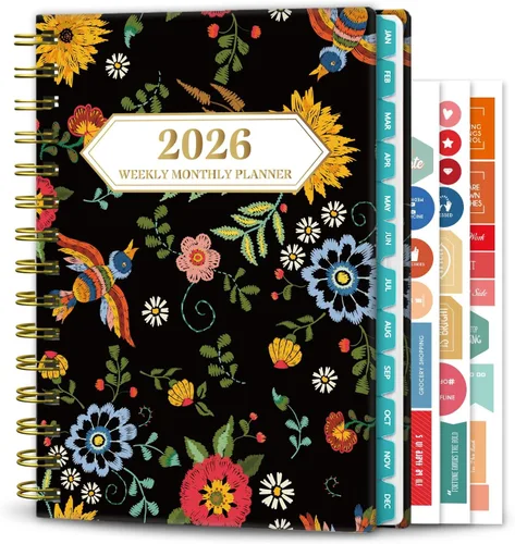Vista 11 de Ymumuda Agenda 2026, agenda diaria semanal y mensual, enero de 2026 a diciembre de 2026, 8.4 x 6.3 pulgadas, calendario 2026 con pestañas, cuaderno