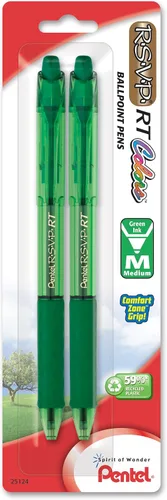 Vista 27 de Pentel RSVP RT Colors - Bolígrafo retráctil (1.0mm) trazo medio, color rosa, barril, tinta rosa, caja de 12 (BK93CRP-P)