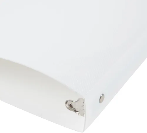 Vista 5 de JAM PAPER Carpeta de plástico de 1 pulgada, carpeta blanca de 3 anillas, se vende individualmente Blanco