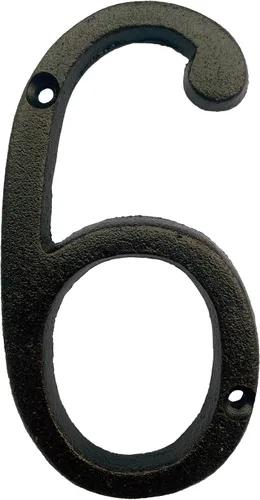 Vista 8 de BetLight Número de casa de hierro fundido de 5.5 pulgadas de alto, números de dirección de casa sólidos, elegante acabado marrón negro, fácil