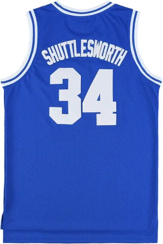 Vista 3 de Mens Lincoln #34 Jesus Shuttlesworth High School Movie Basketball Jersey for Adult WhiteBlue
