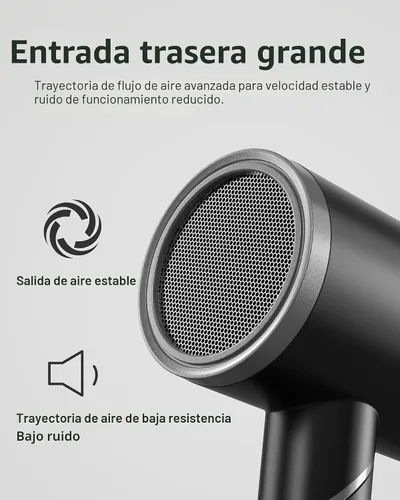 Vista 7 de ANNLARY Secador de pelo con peine Secador de pelo de 1800 W con difusor para cabello rizado Secador de pelo iónico de plasma para control