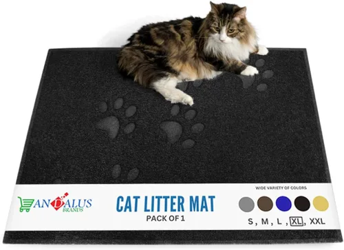 Vista 16 de Andalus Tapete Pequeño para Arena de Gatos, Paquete de 2 - Impermeable, Antideslizante y Fácil de Limpiar, Tapete para Caja de Arena de Gatos
