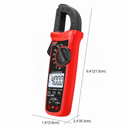 Vista 6 de UNI-T Abrazadera digital UT201+, corriente CA True RMS HVAC Volt Amp Ohm medidor abrazadera en multímetro, rango automático 4,000 cuentas NCV AC DC