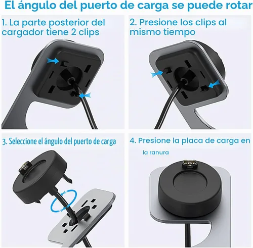 Vista 5 de Base de carga magnética USB de 5 pies para Garmin Fenix Venu Forerunner Instinct Compatible con Instinct, Vivoactive 3/4, Fenix 5/6, Venu
