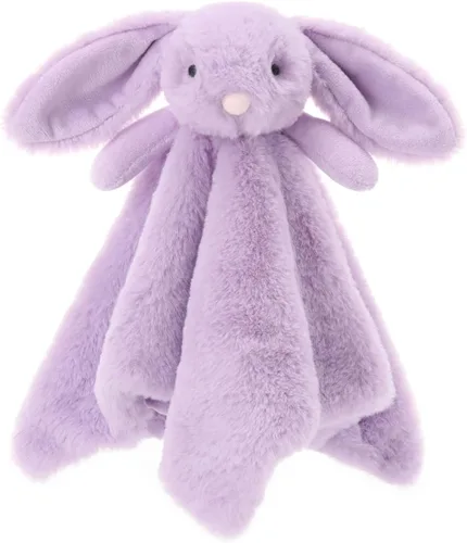 Vista 13 de Apricot Lamb Manta de conejo negro suave para bebés, manta de seguridad para bebés niños y niñas, bebés y niños pequeños, 13.8 x 13.8 pulgadas
