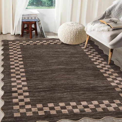 Vista 35 de GarveeHome Alfombra lavable de 5 x 7 pies para sala de estar, alfombra Beige festoneado