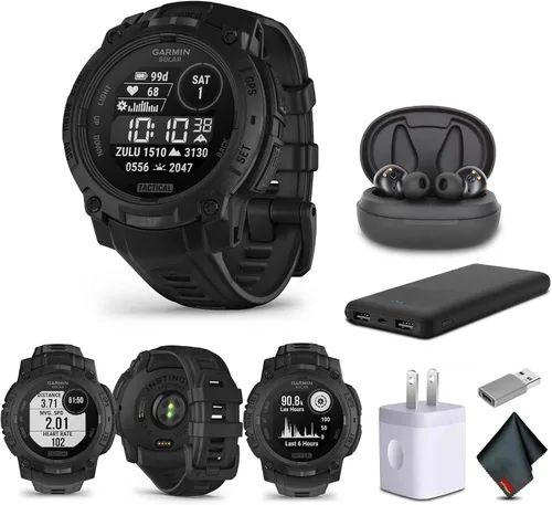 Vista 18 de Garmin Instinct 3 45mm, pantalla con carga solar, reloj inteligente GPS resistente para exteriores, bisel reforzado con metal, linterna incorporada