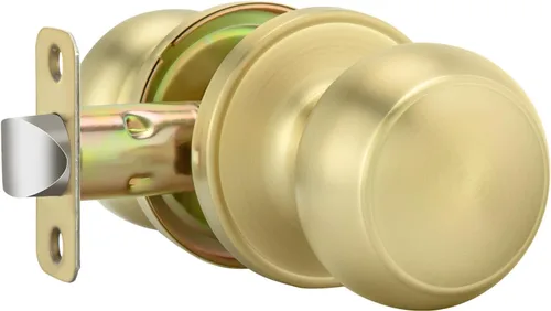 Vista 85 de Goldenwarm Pomos de puerta de paso de bronce champán, 1 paquete de pomos para puerta de armario interior, juego de perillas de puerta de paso