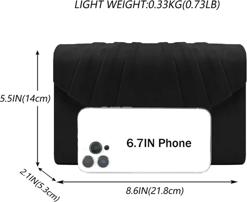 Vista 5 de Milisente Clutch Purses For Women Formal Pleated Evening Bag Bridal Evening Clutch Bag