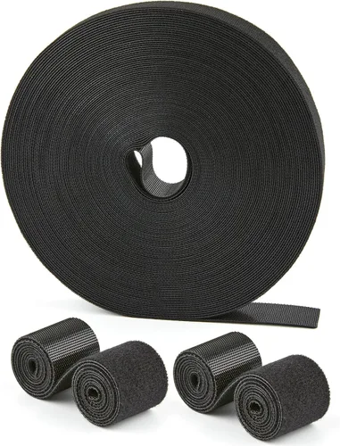 Vista 8 de Rollo de gancho y bucle de 100 pies x 1/2 pulgada, bridas de sujeción reutilizables, correas de cables multiusos para organizar el hogar, la oficina