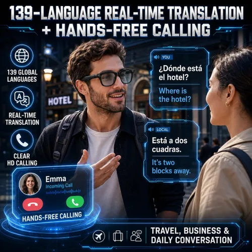 Vista 4 de Gafas inteligentes Ai con cámara y audio Bluetooth, grabación